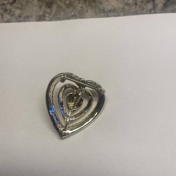 Vintage - Signed Gerry’s - Brooch Pin Gold Tone - Heart - Picture 7 of 10